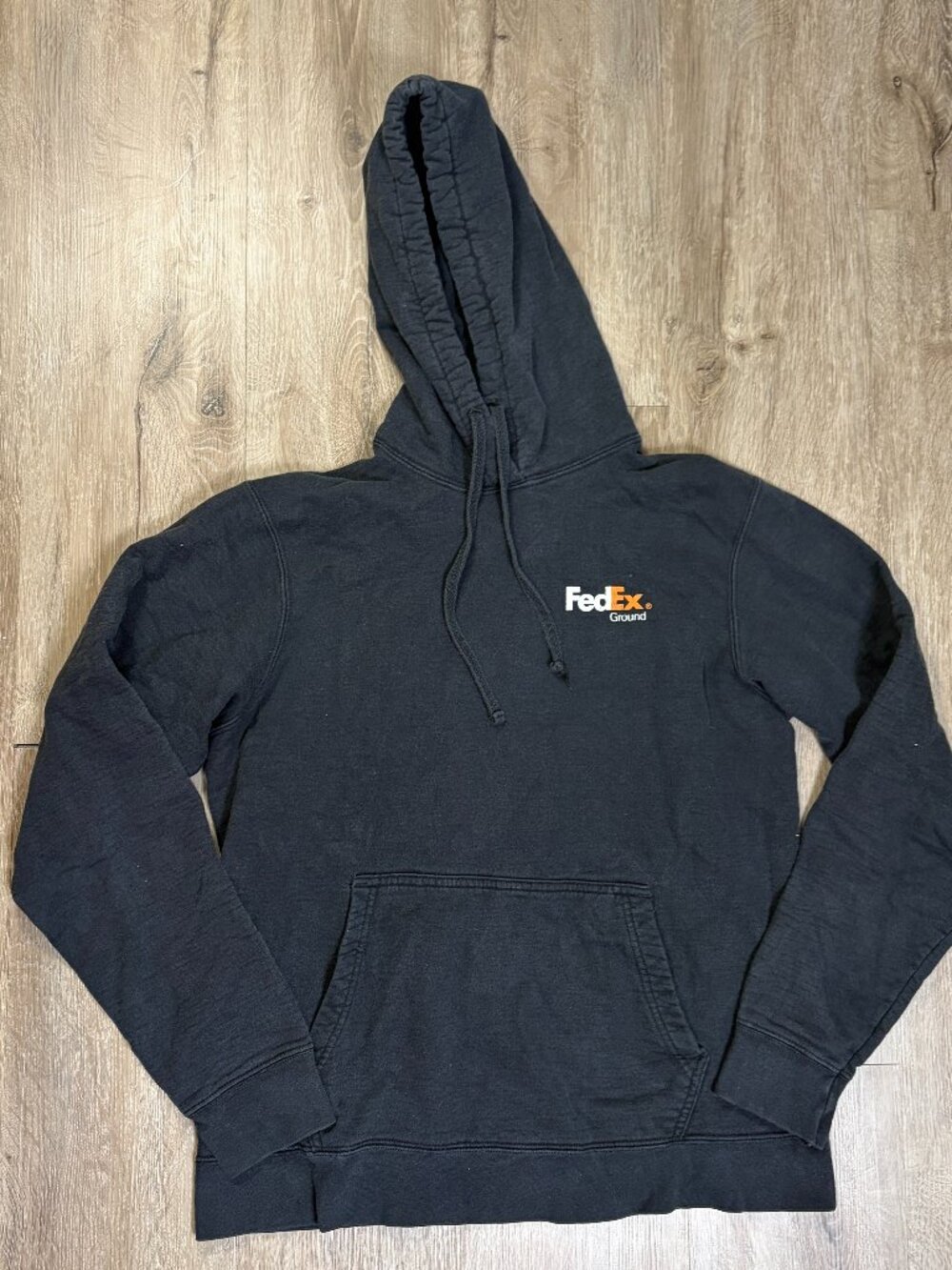 Fedex Ground Hoodie Black Cotton Pullover Medium Cotton Blend